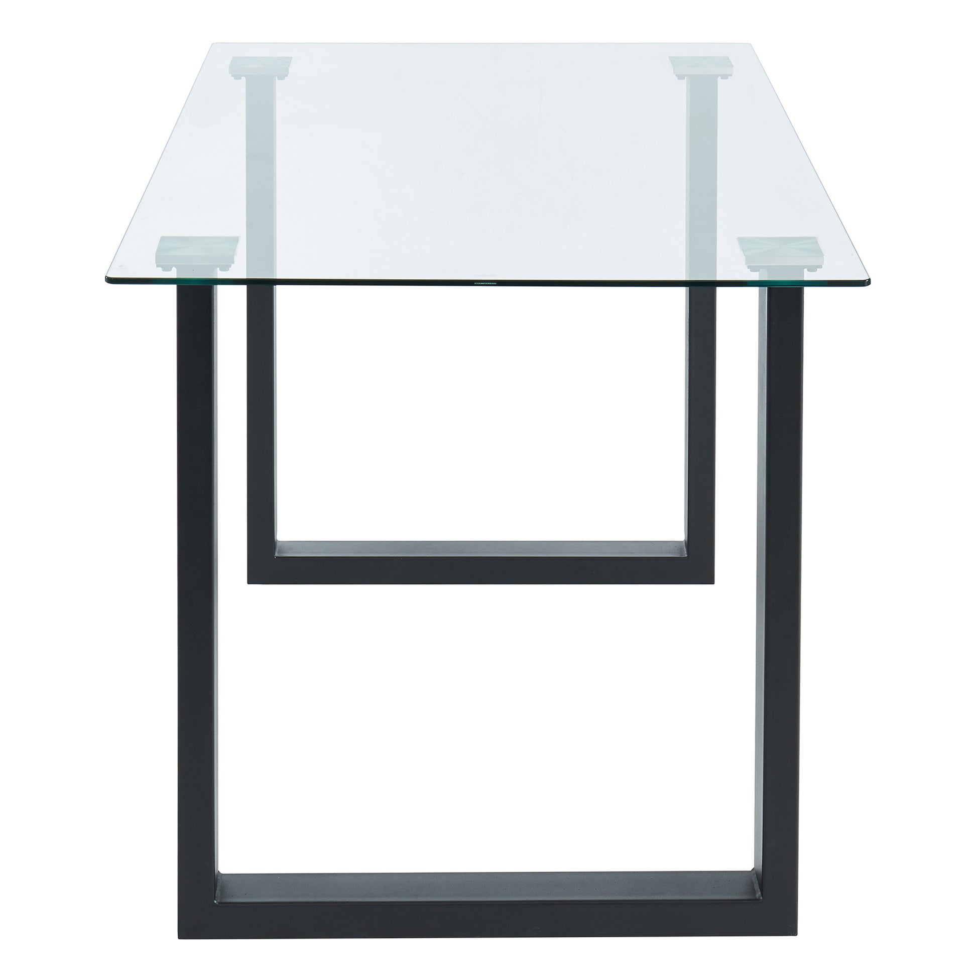 Franco Dining Table - Black Tempered Glass Modern Minimalist-DECOROLALA