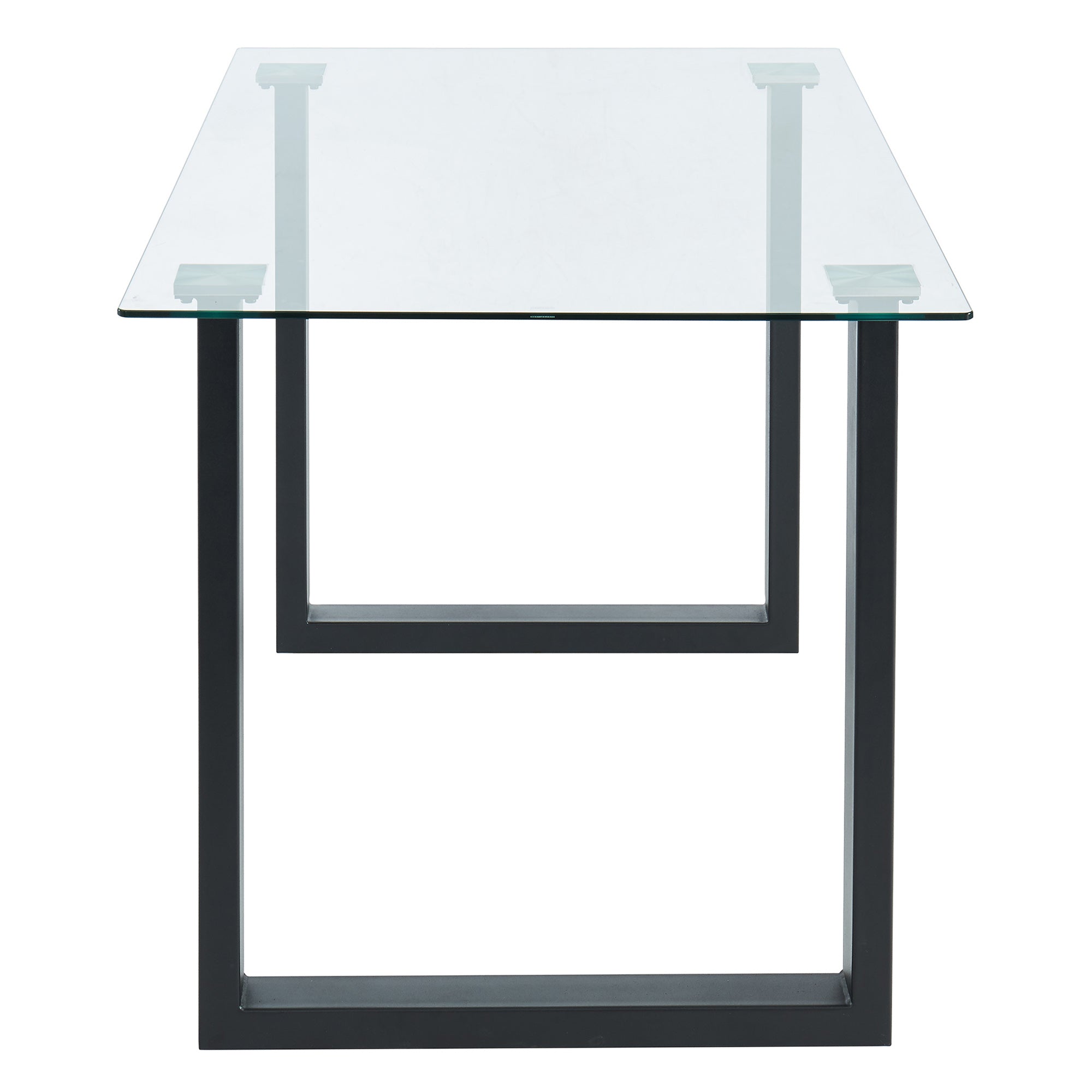 Franco Dining Table - Black Tempered Glass Modern Minimalist-DECOROLALA