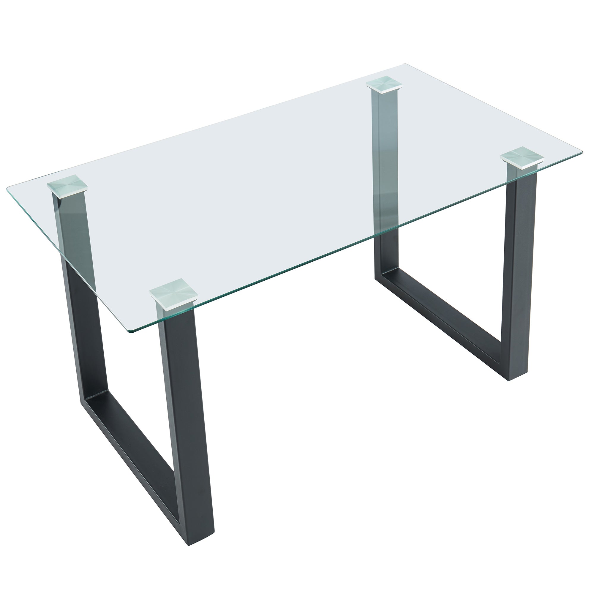 Franco Dining Table - Black Tempered Glass Modern Minimalist-DECOROLALA