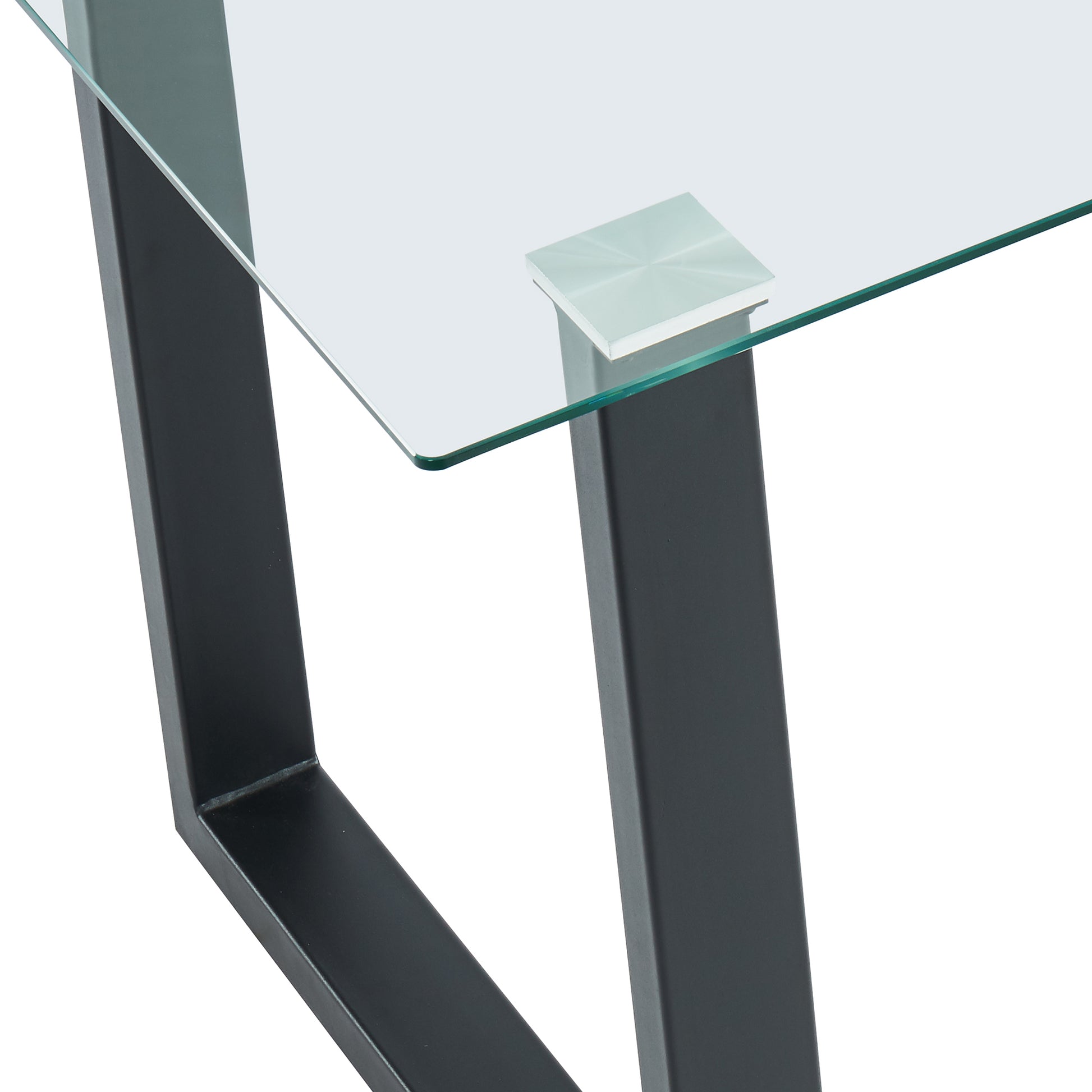 Franco Dining Table - Black Tempered Glass Modern Minimalist-DECOROLALA