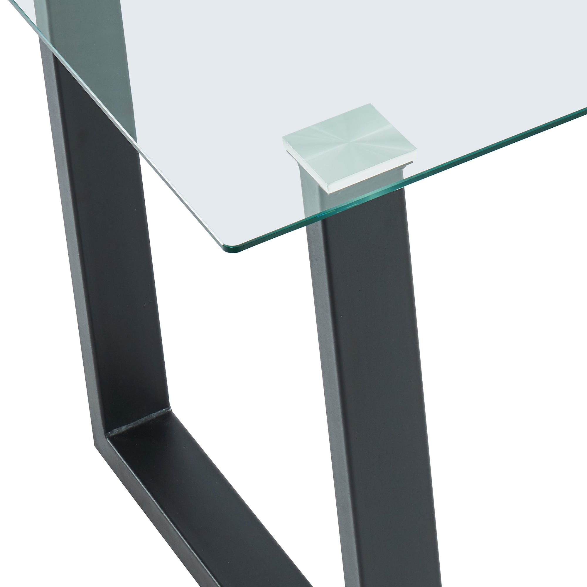 Franco Dining Table - Black Tempered Glass Modern Minimalist-DECOROLALA
