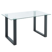 Franco Dining Table - Black Tempered Glass Modern Minimalist-DECOROLALA
