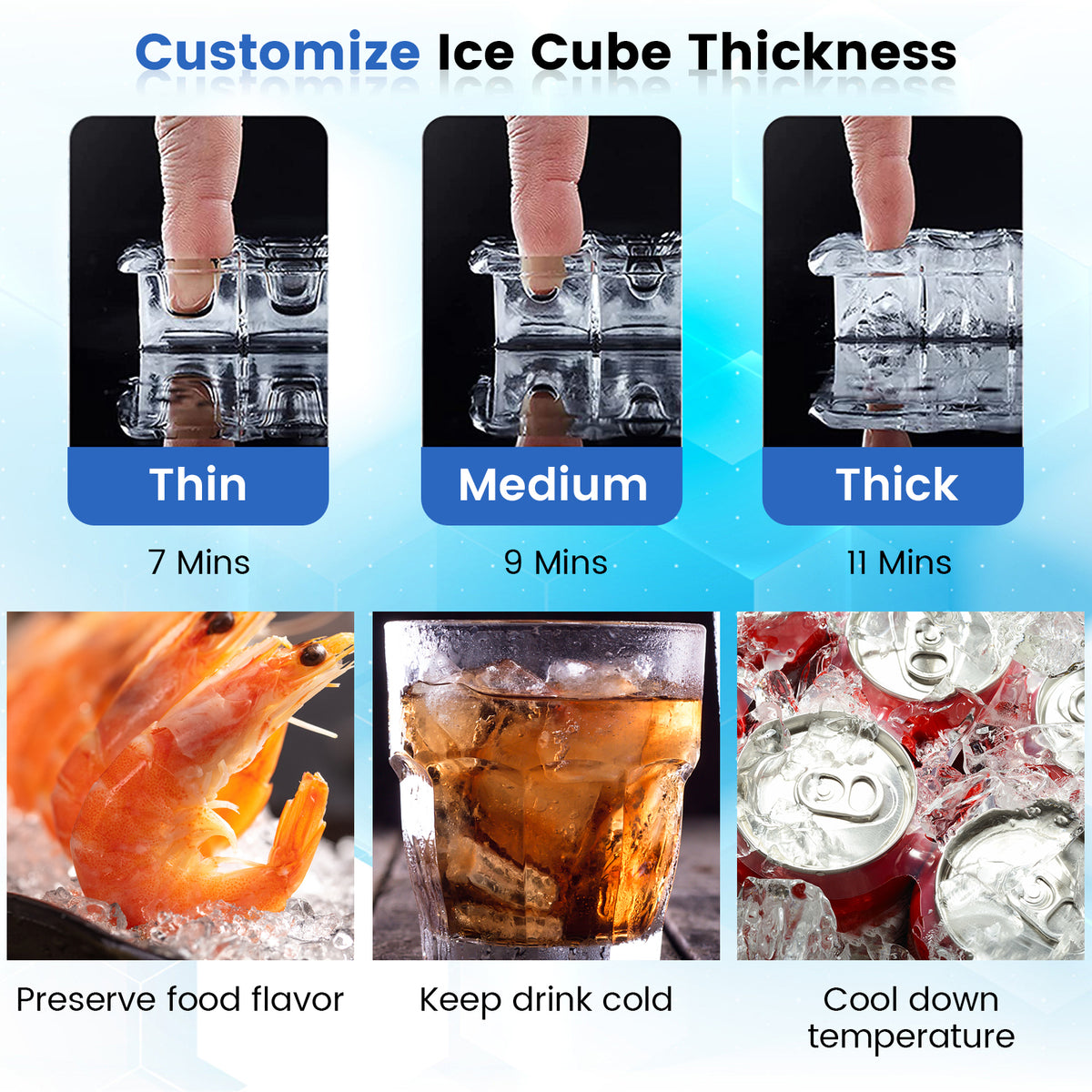 Free-Standing Built-In Undercounter Ice Maker-Silver-Ice Makers-DECOROLALA