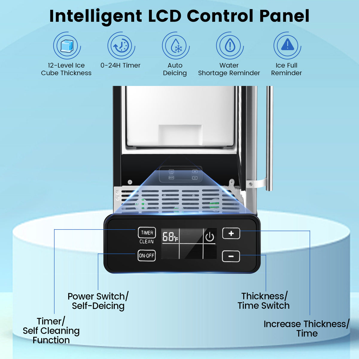 Free-Standing Built-In Undercounter Ice Maker-Silver-Ice Makers-DECOROLALA