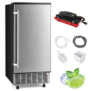 Free-Standing Built-In Undercounter Ice Maker-Silver-Ice Makers-DECOROLALA