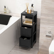 Freestanding Bathroom Storage Cabinet - 2 Drawers 12"x12"x35" White-Floor Cabinets-DECOROLALA