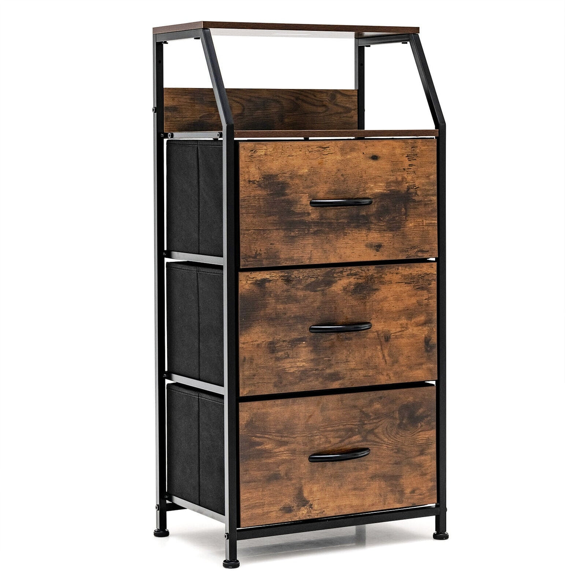 Freestanding Cabinet Dresser - Rustic Brown (min order qty 2)-Dressers & Chests-DECOROLALA