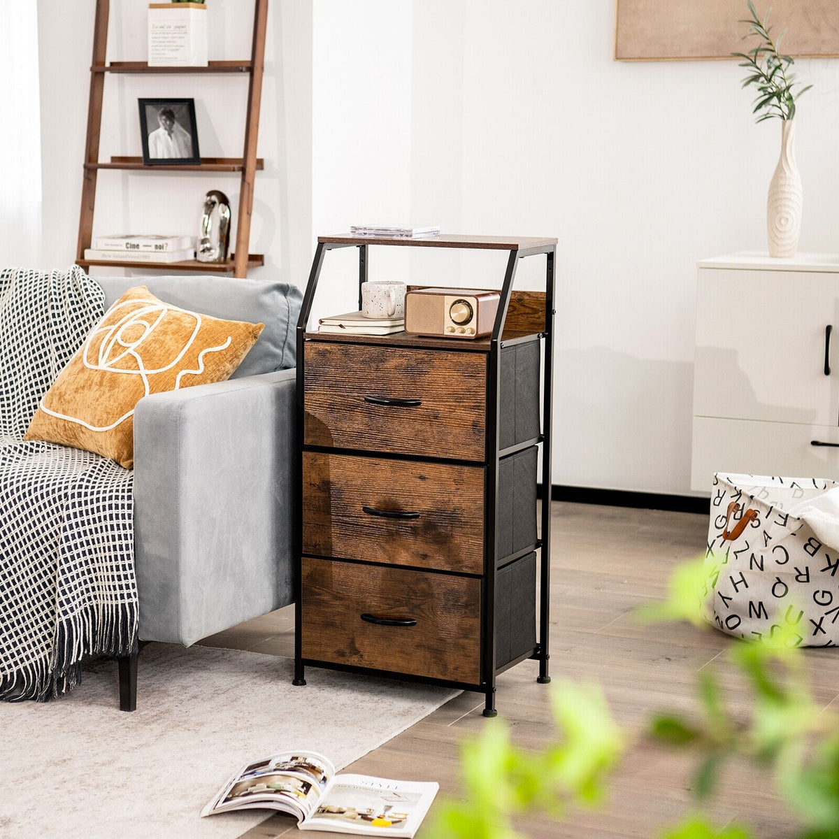Freestanding Cabinet Dresser - Rustic Brown (min order qty 2)-Dressers & Chests-DECOROLALA