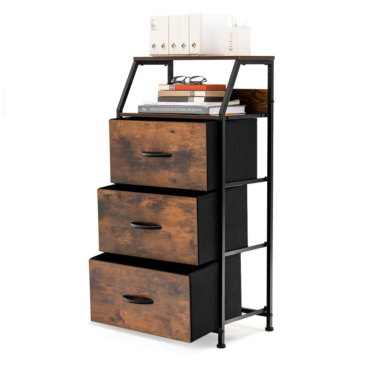 Freestanding Cabinet Dresser - Rustic Brown (min order qty 2)-Dressers & Chests-DECOROLALA