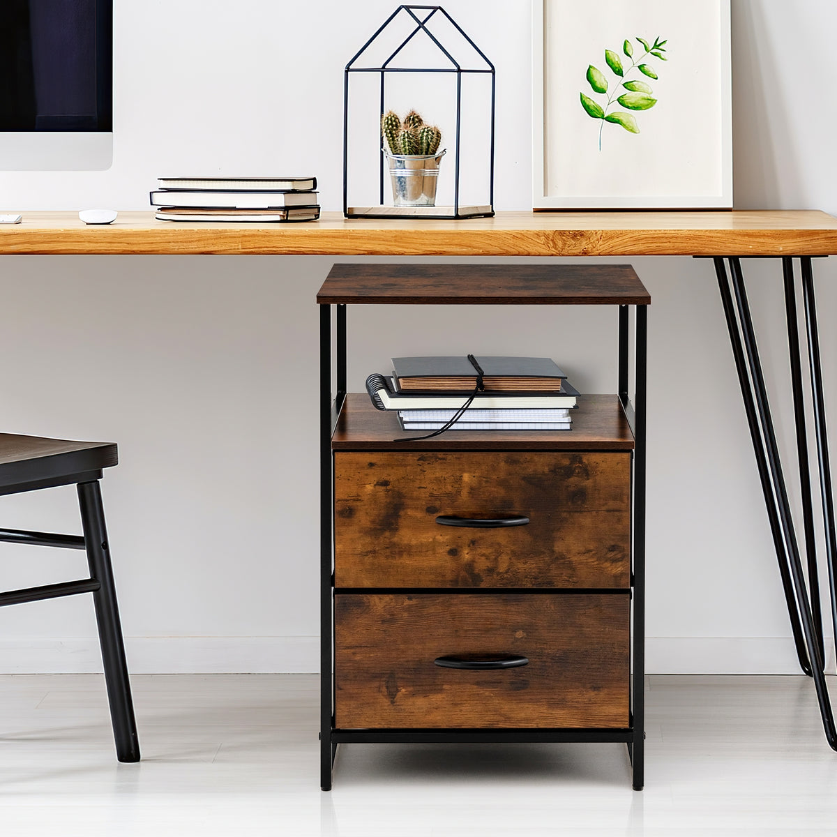 Freestanding Cabinet Dresser Rustic Brown (min order qty 2)-Dressers & Chests-DECOROLALA