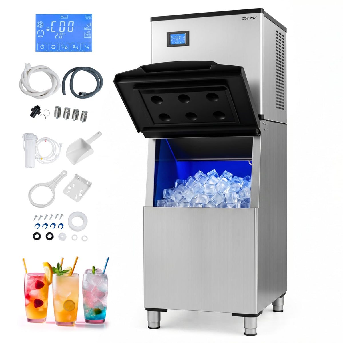 Freestanding Commercial Ice Maker 450 lbs/24H-Ice Makers-DECOROLALA
