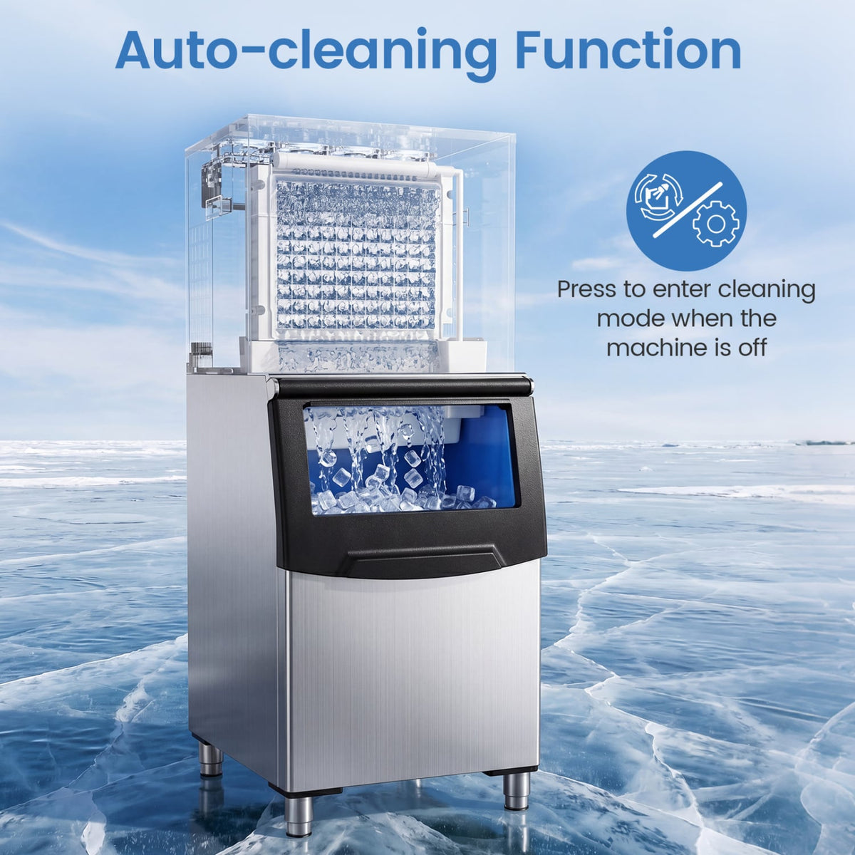 Freestanding Commercial Ice Maker 450 lbs/24H-Ice Makers-DECOROLALA