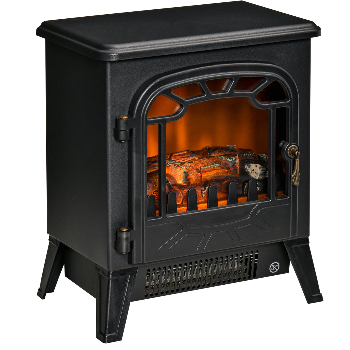 Freestanding Electric Fireplace Heater - 1500W Black-Electric Fireplaces-DECOROLALA