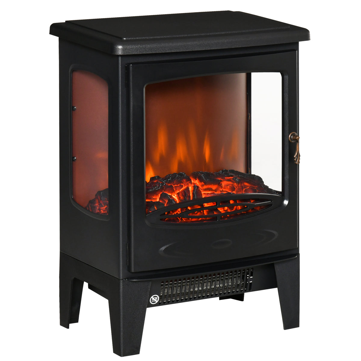 Freestanding Electric Fireplace Heater - 1500W Black-Electric Fireplaces-DECOROLALA