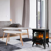 Freestanding Fireplace Heater with Realistic Dancing Flame Effect-Black-Fireplaces-DECOROLALA