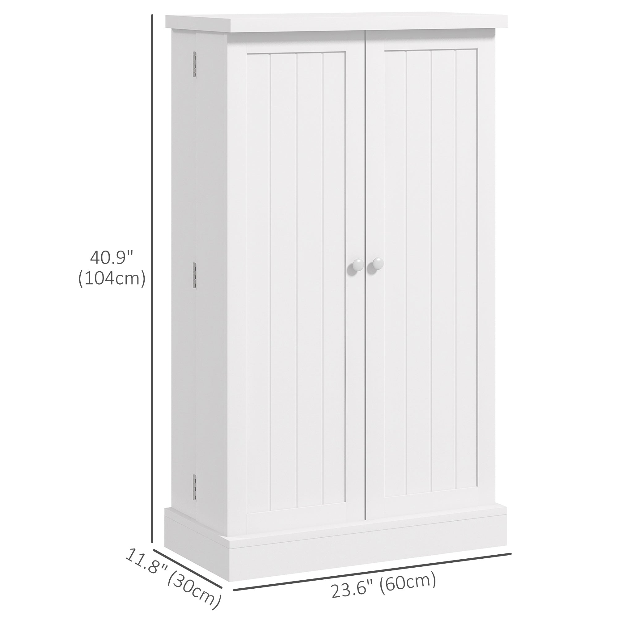 Freestanding Kitchen Pantry Storage Cabinet Kitchen Cabinet with 5-Tier Shelf 12 Spice Racks Adjustable Shelves White-Home Furnishings > Storage & Organization > Kitchen Pantry Cabinets-DECOROLALA