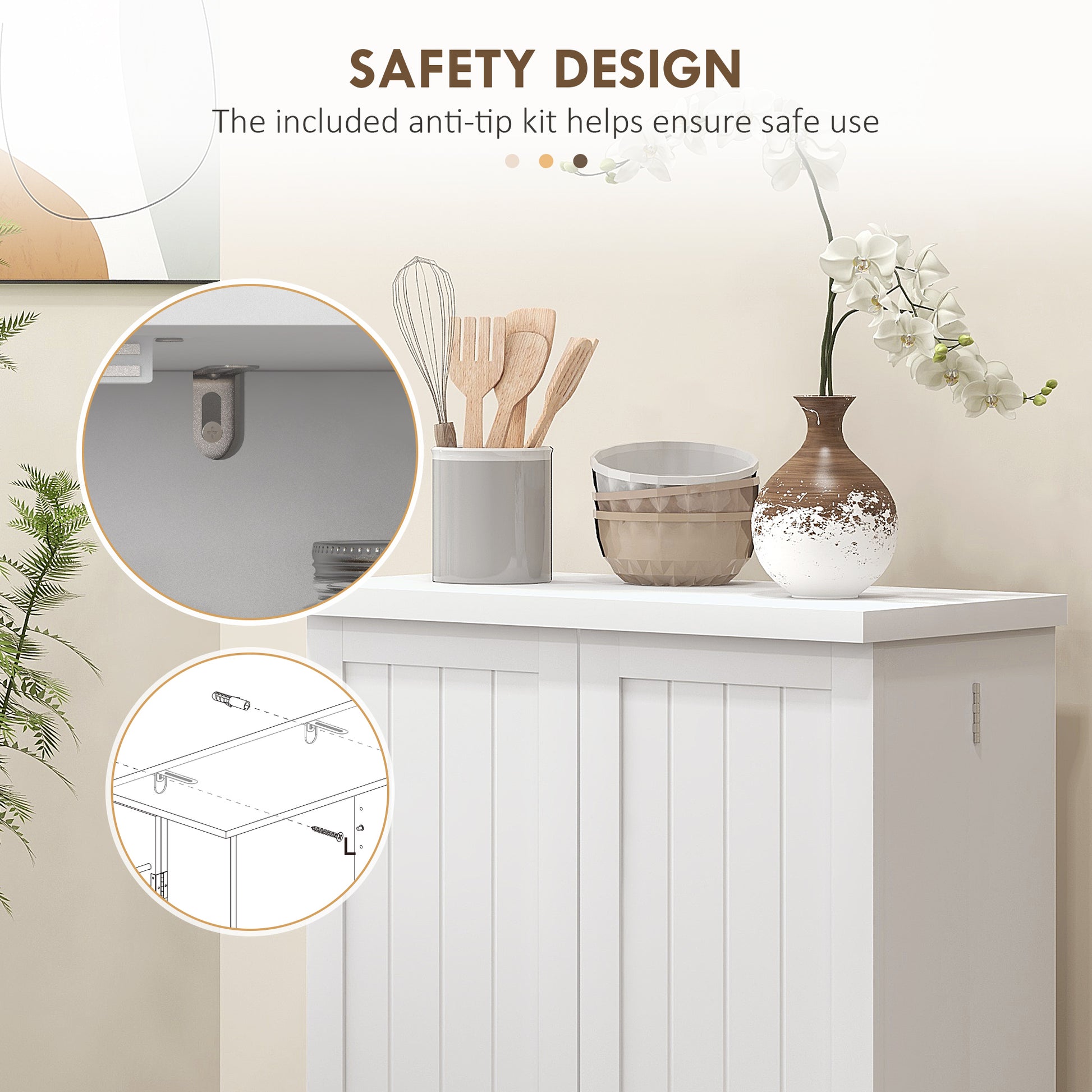 Freestanding Kitchen Pantry Storage Cabinet Kitchen Cabinet with 5-Tier Shelf 12 Spice Racks Adjustable Shelves White-Home Furnishings > Storage & Organization > Kitchen Pantry Cabinets-DECOROLALA