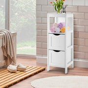 Freestanding Storage Cabinet with 2 Removable Drawers for Bathroom-White-Floor Cabinets-DECOROLALA
