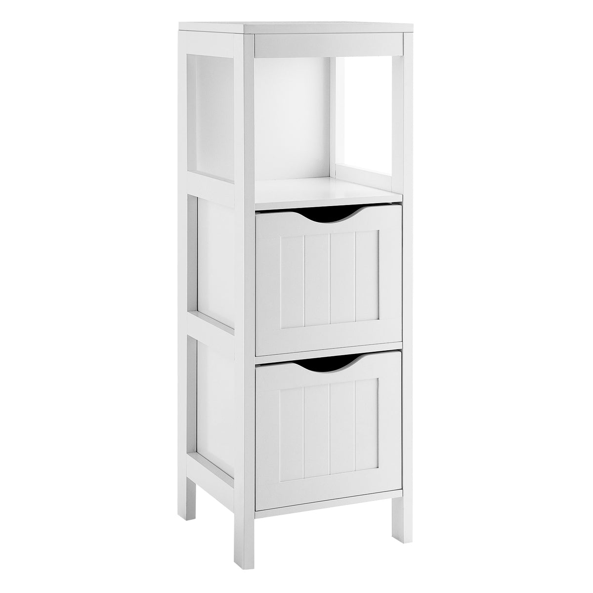 Freestanding Storage Cabinet with 2 Removable Drawers for Bathroom-White-Floor Cabinets-DECOROLALA