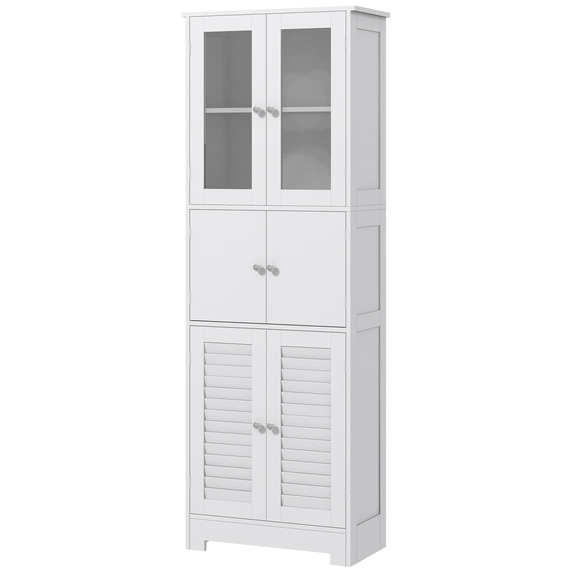 Freestanding Tall Bathroom Cabinet - White 67" MDF-DECOROLALA