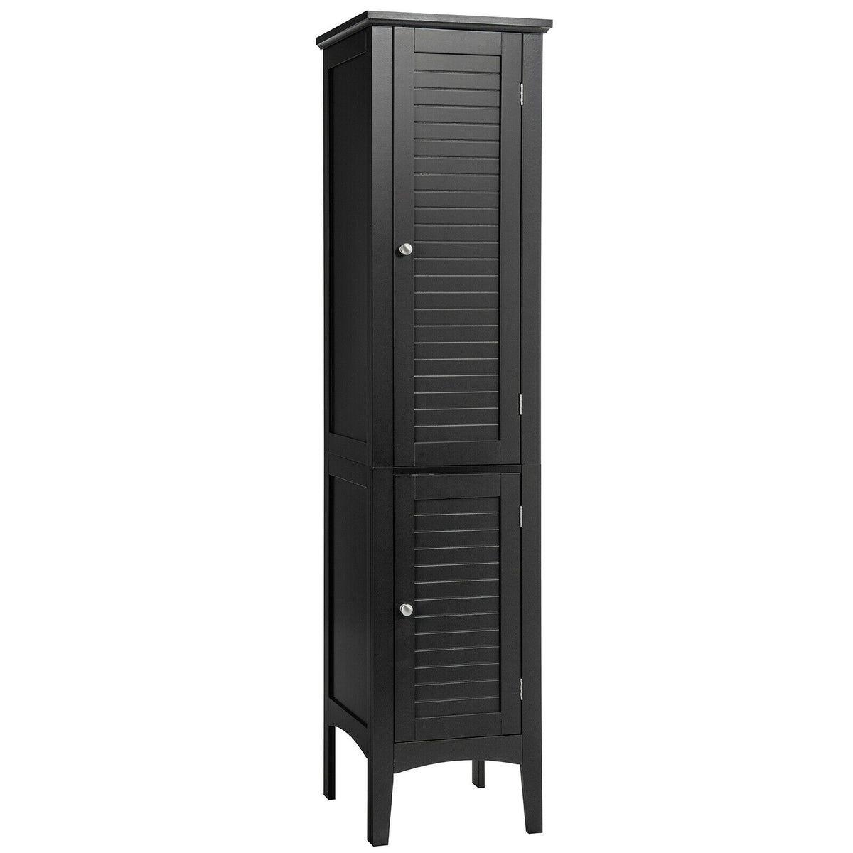 Freestanding Tall Bathroom Storage Cabinet - Black 63" MDF-Bathroom Floor Cabinets-DECOROLALA