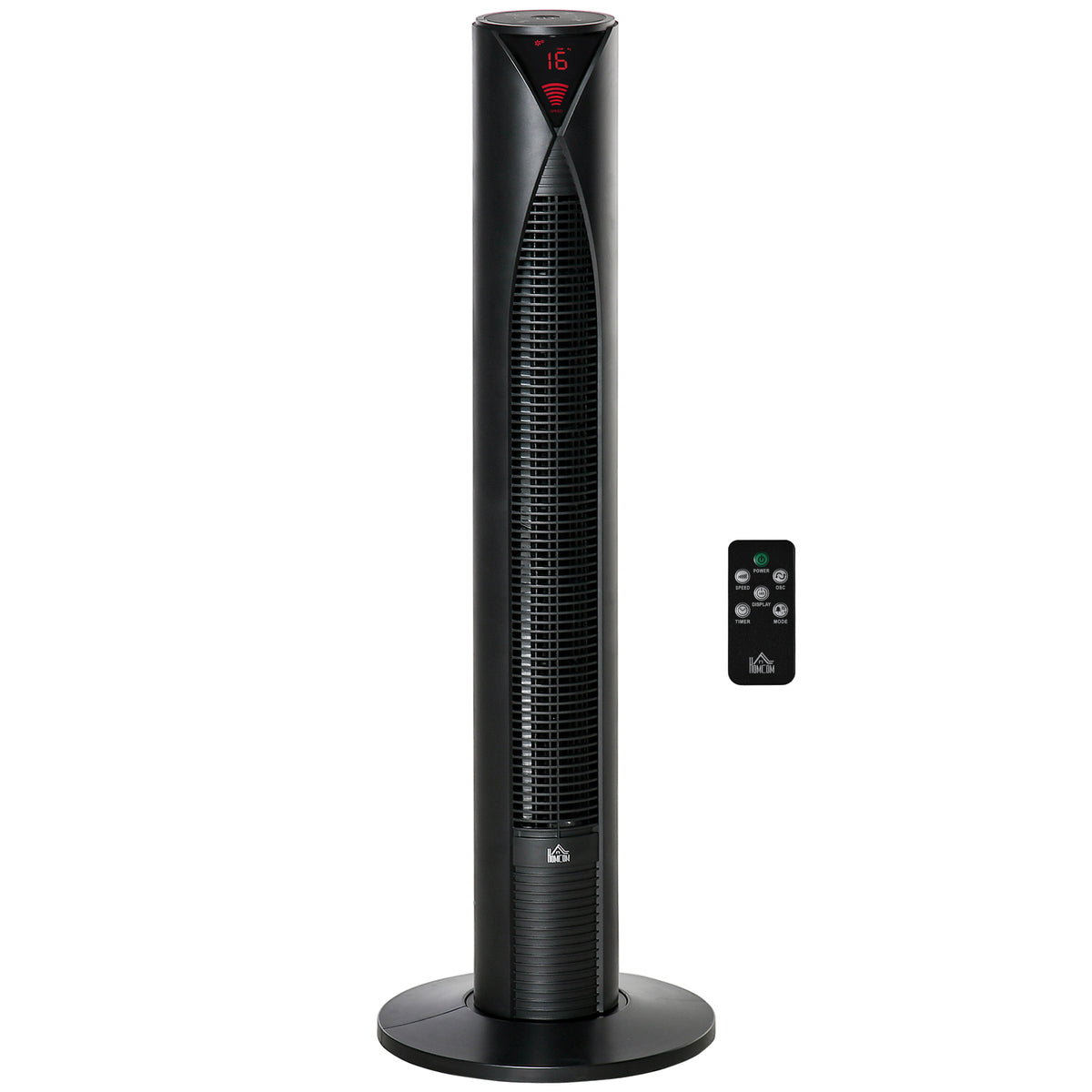 Freestanding Tower Fan Cooling for Home Bedroom with 3 Speed, 12h Timer, Oscillating, LED Sensor Panel, Remote Controller, Black-Fans-DECOROLALA