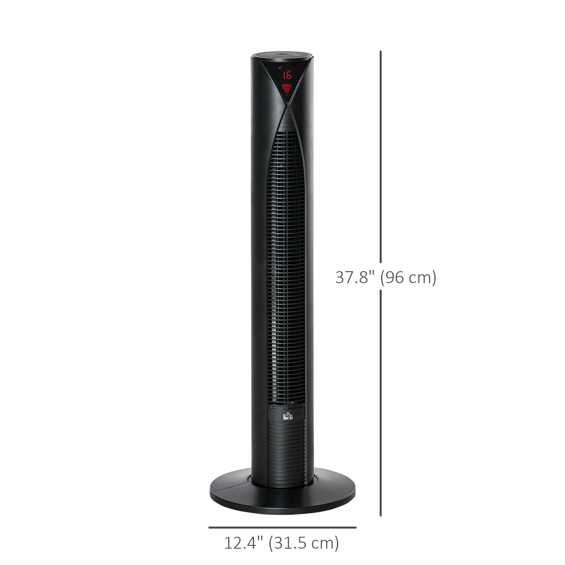 Freestanding Tower Fan Cooling for Home Bedroom with 3 Speed, 12h Timer, Oscillating, LED Sensor Panel, Remote Controller, Black-Fans-DECOROLALA