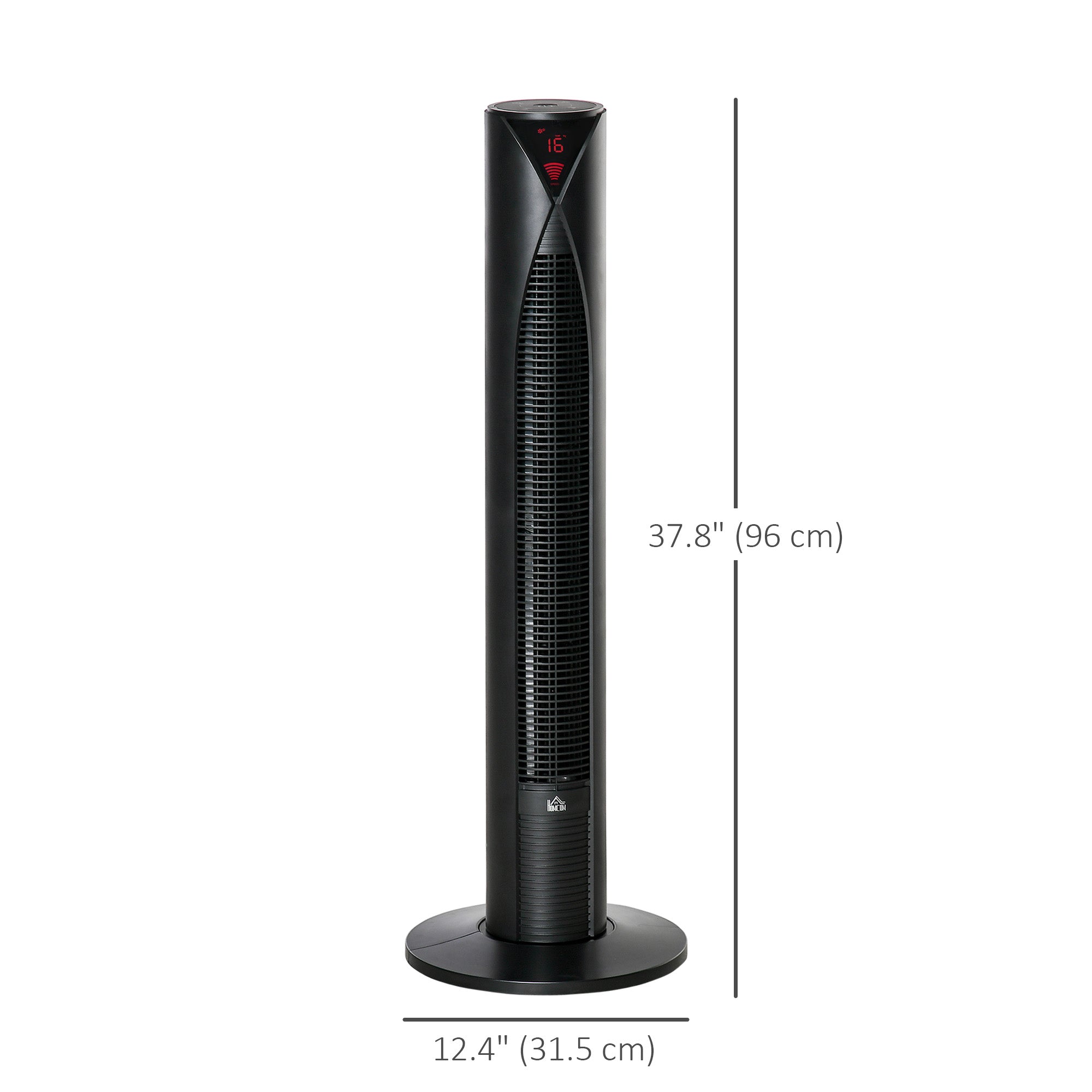 Freestanding Tower Fan Cooling for Home Bedroom with 3 Speed, 12h Timer, Oscillating, LED Sensor Panel, Remote Controller, Black-Fans-DECOROLALA