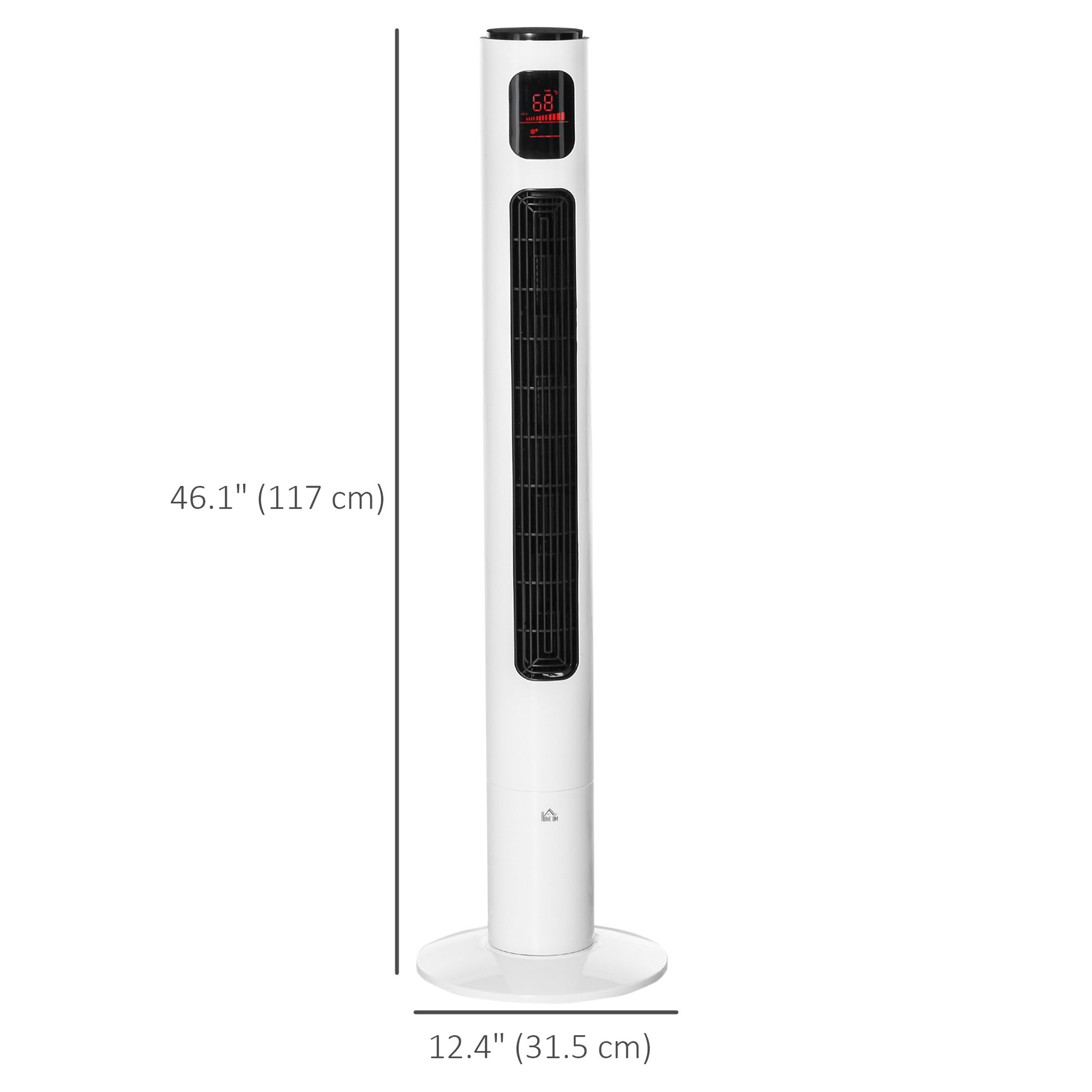 Freestanding Tower Fan Cooling for Home Bedroom with Oscillating, 3 Speed, 12h Timer, LED Sensor Panel, Remote Controller, White-Fans-DECOROLALA