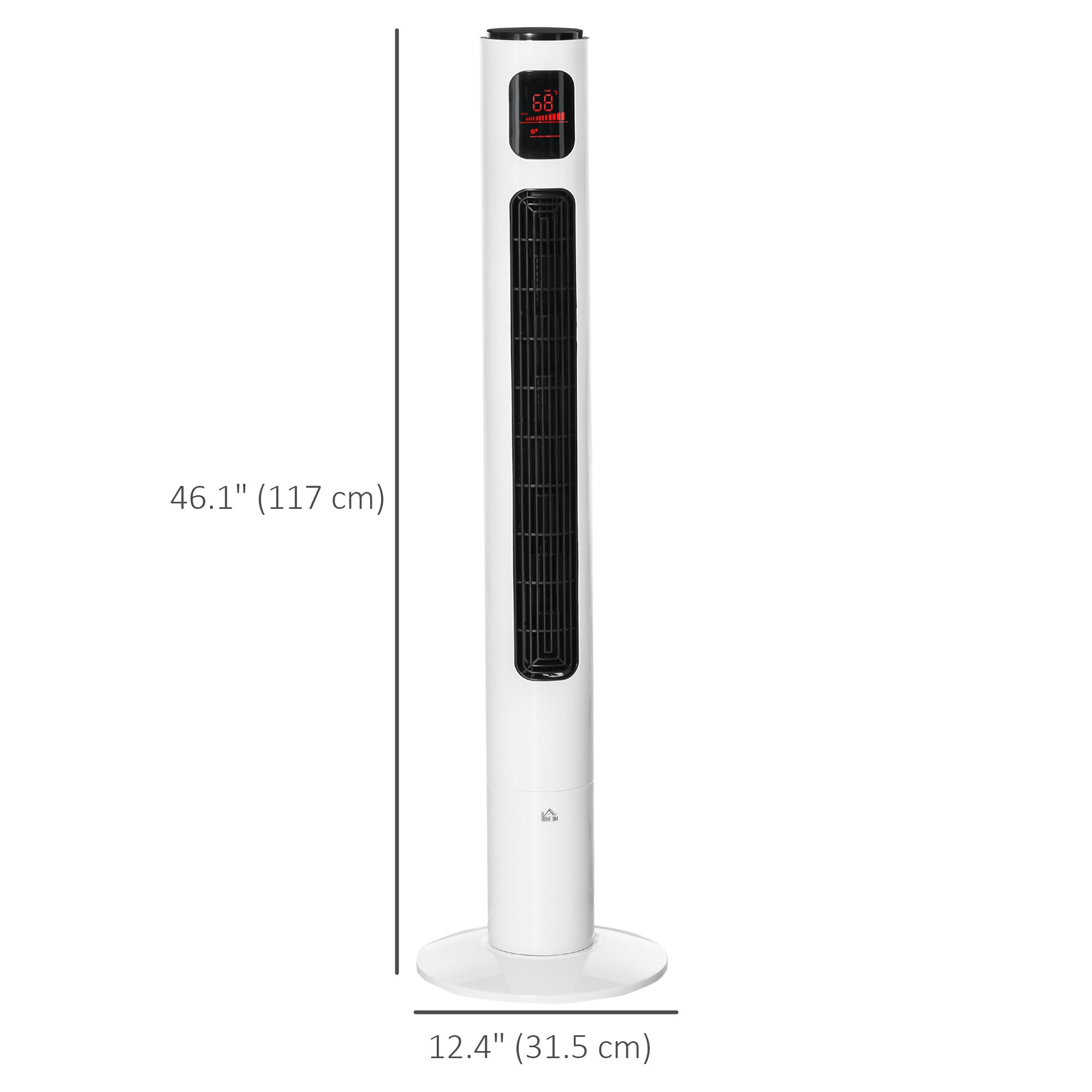 Freestanding Tower Fan Cooling for Home Bedroom with Oscillating, 3 Speed, 12h Timer, LED Sensor Panel, Remote Controller, White-Fans-DECOROLALA