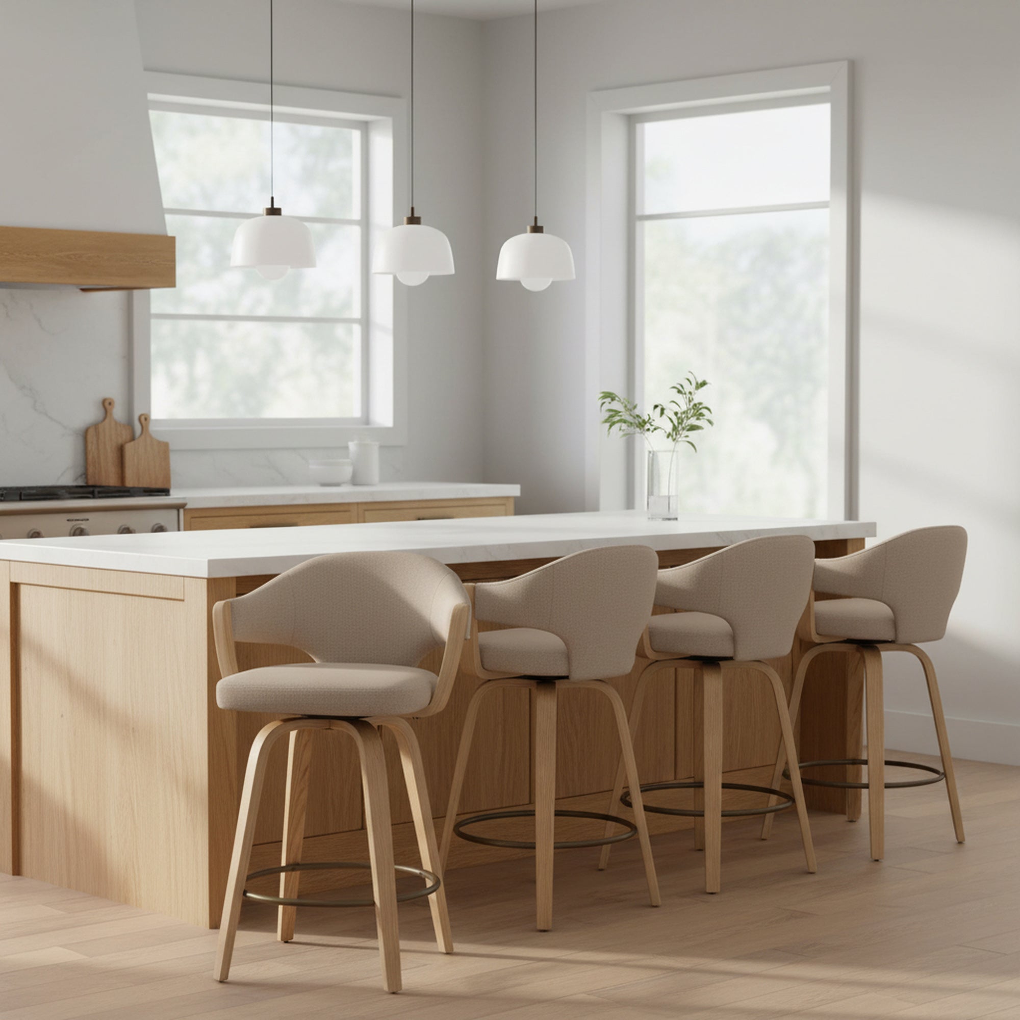 Freya 26" Modern Counter Stool - Toffee Natural-DECOROLALA