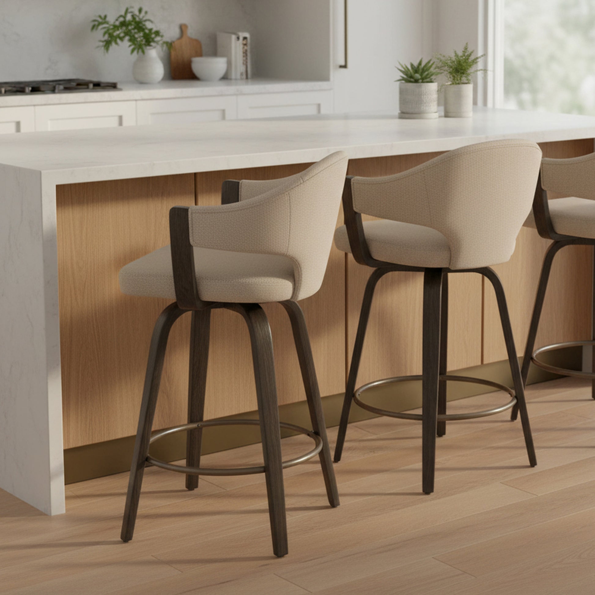 Freya 26" Modern Counter Stool - Toffee Walnut-DECOROLALA