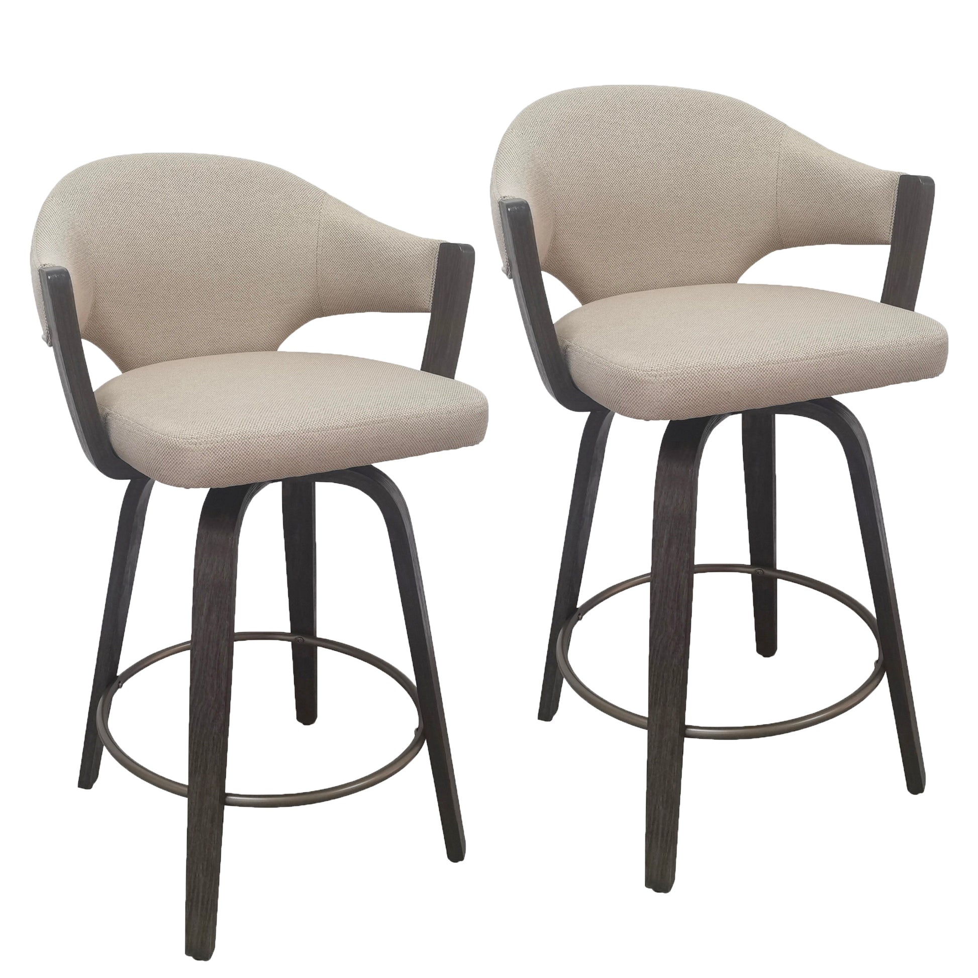 Freya 26" Modern Counter Stool - Toffee Walnut-DECOROLALA