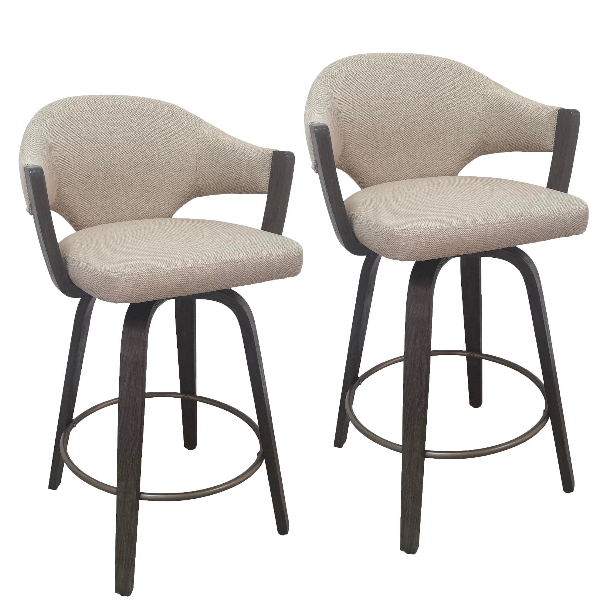 Freya 26" Modern Counter Stool - Toffee Walnut-DECOROLALA