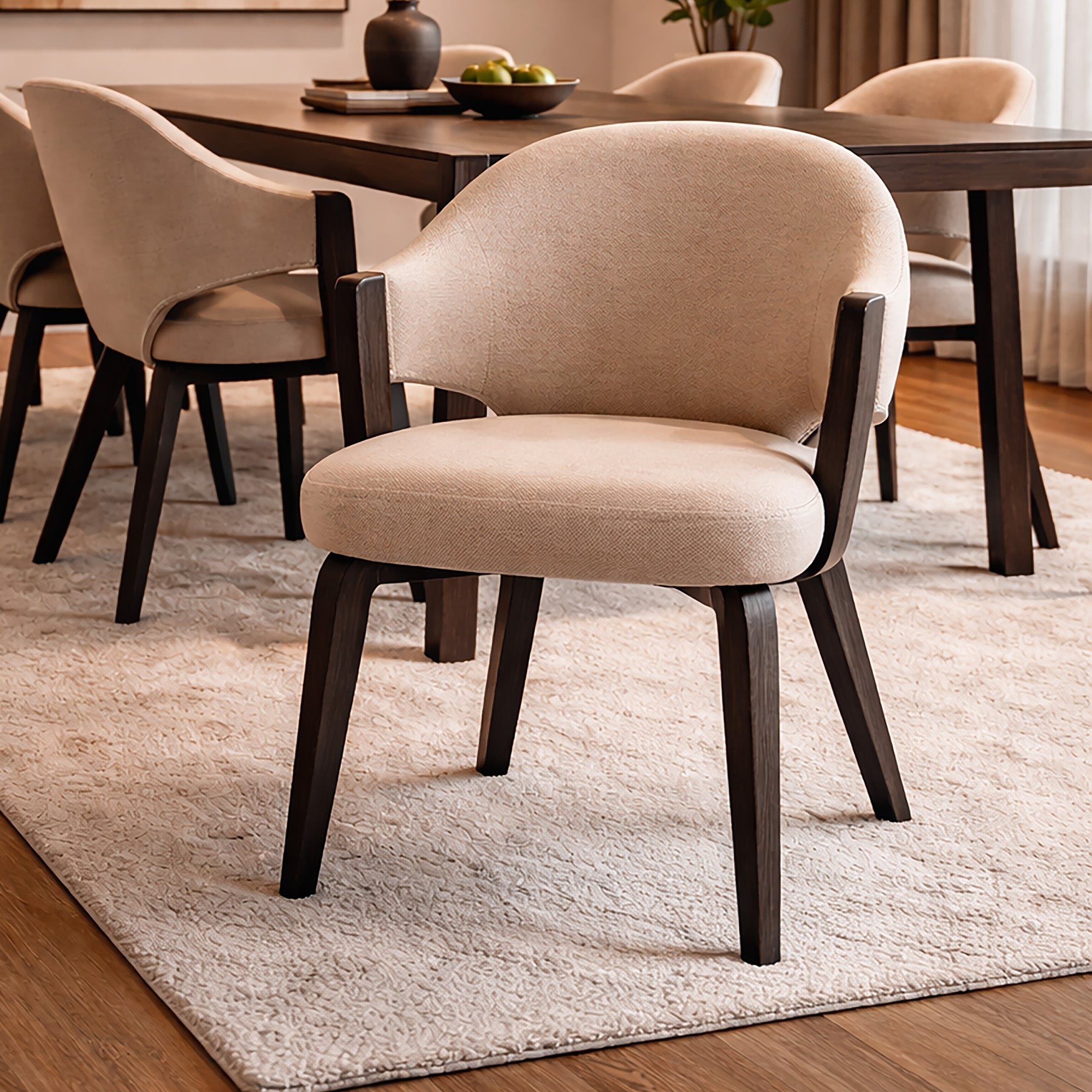 Freya Dining Chair - Toffee & Walnut Modern Seating-DECOROLALA