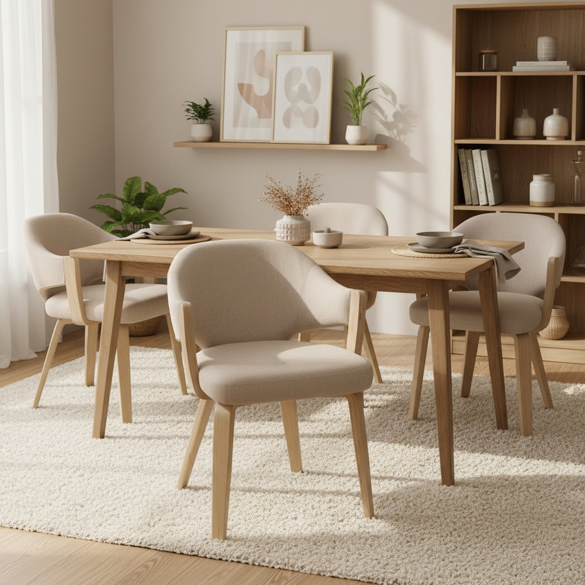 Freya Dining Chair - Toffee and Natural Modern Seating-DECOROLALA