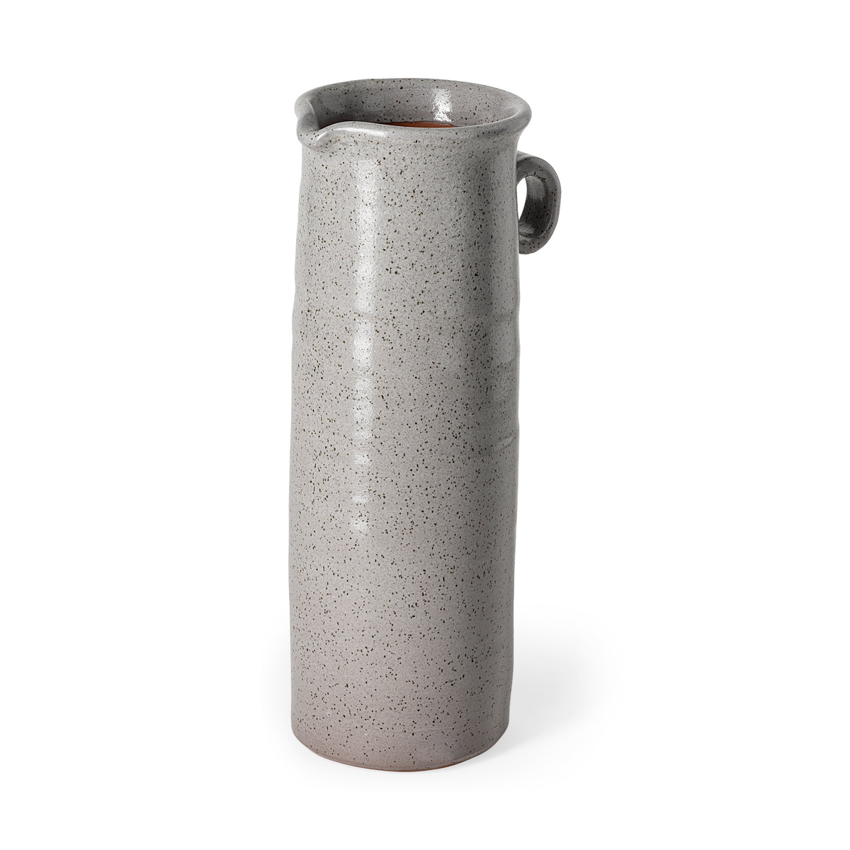 Frieda Large Freckled Gray Ceramic Jug-Jars Jugs Urns-DECOROLALA