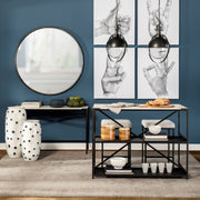 Frodo 29.75H Seat Height White Fabric Seat Black Metal Base Stool-Bar Stools-DECOROLALA