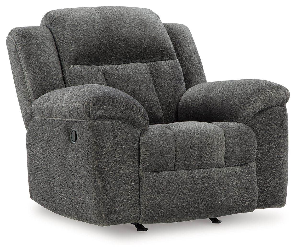 Frohn Rocker Recliner - Graphite Fabric-Rocker Chairs-DECOROLALA