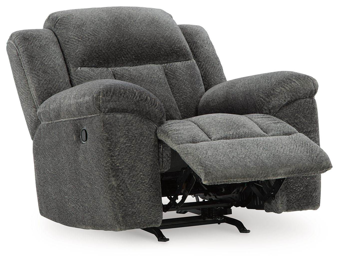 Frohn Rocker Recliner - Graphite Fabric-Rocker Chairs-DECOROLALA