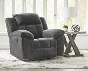 Frohn Rocker Recliner - Graphite Fabric-Rocker Chairs-DECOROLALA