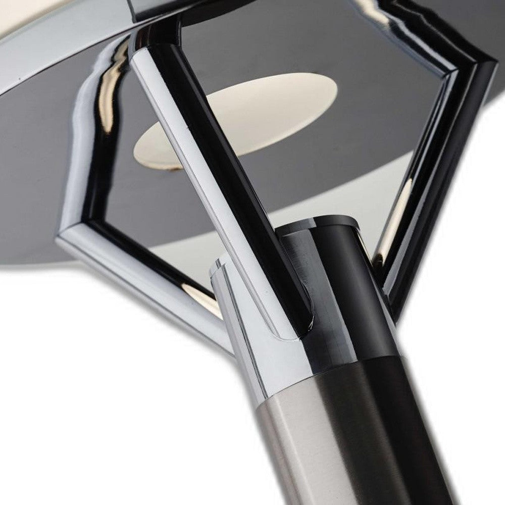 Frosted Glass Shade Uplighting Torchiere In Brushed Steel-Floor Lamps-DECOROLALA