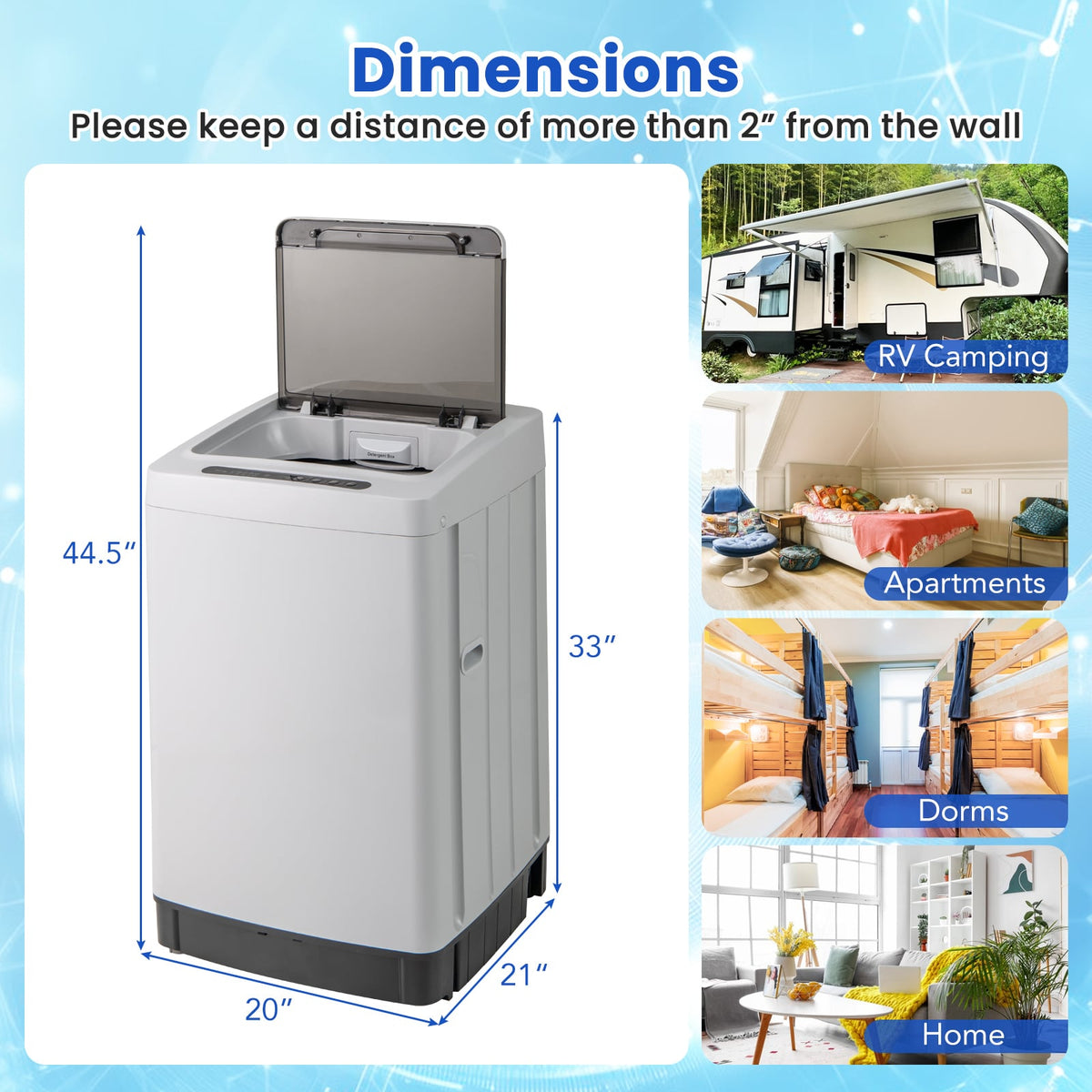 Full-Automatic Washing Machine Washer and Spin Combo-Grey-Washing Machines-DECOROLALA