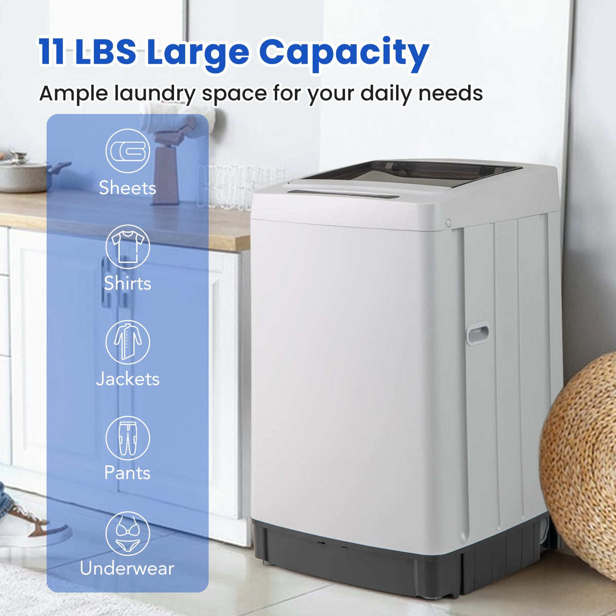 Full-Automatic Washing Machine Washer and Spin Combo-Grey-Washing Machines-DECOROLALA
