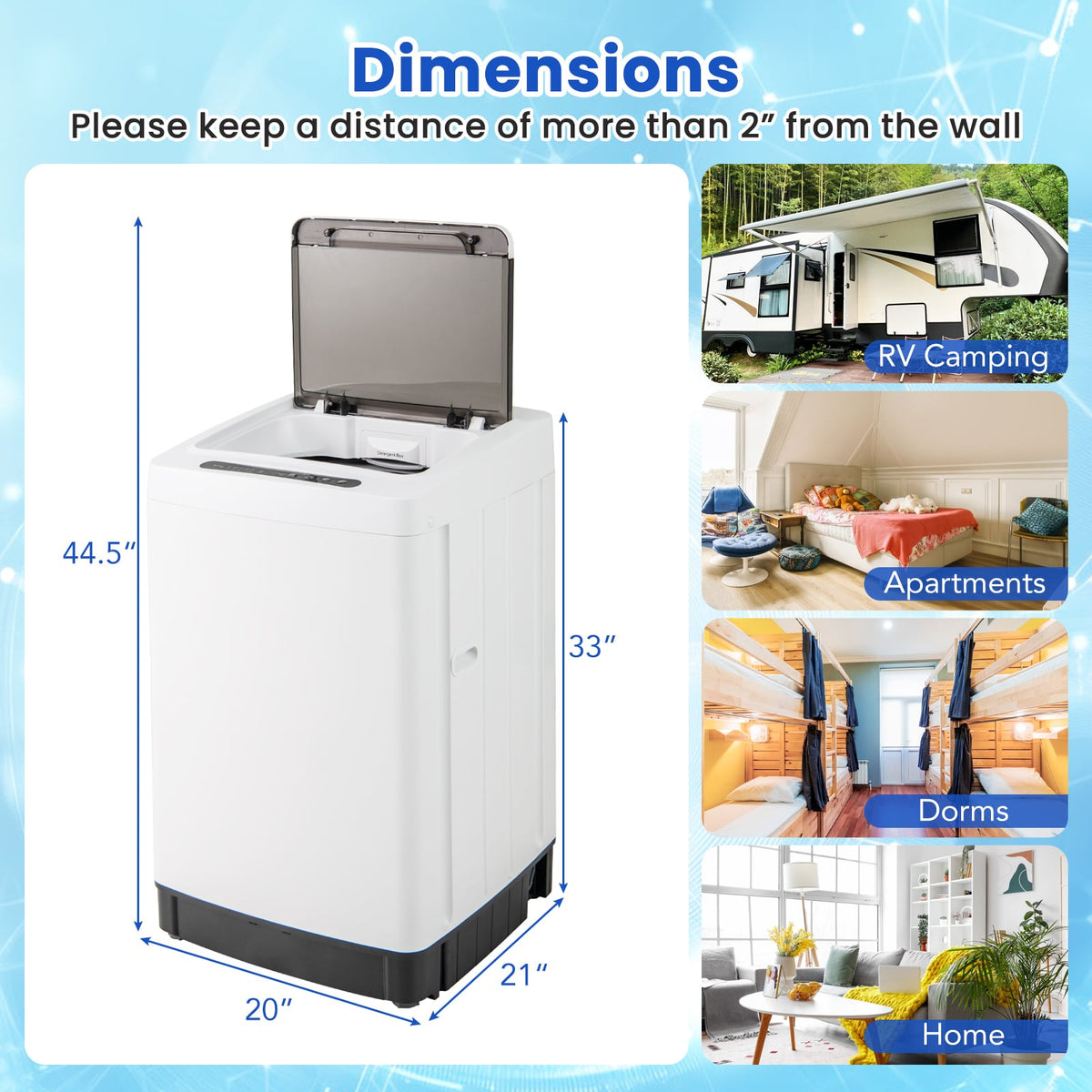 Full-Automatic Washing Machine Washer and Spin Combo-White-Washing Machines-DECOROLALA