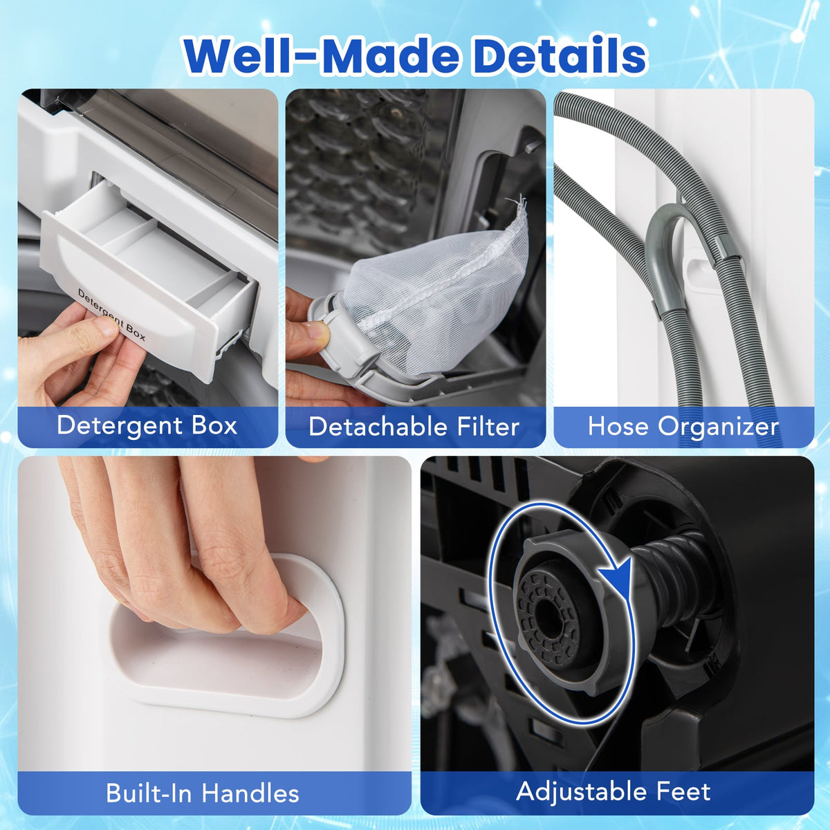 Full-Automatic Washing Machine Washer and Spin Combo-White-Washing Machines-DECOROLALA