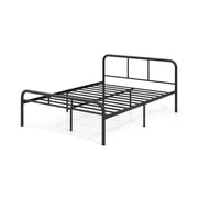 Full Bed Frame with Headboard and Footboard No Box Spring Needed-Black-Simple Bed Frame-DECOROLALA