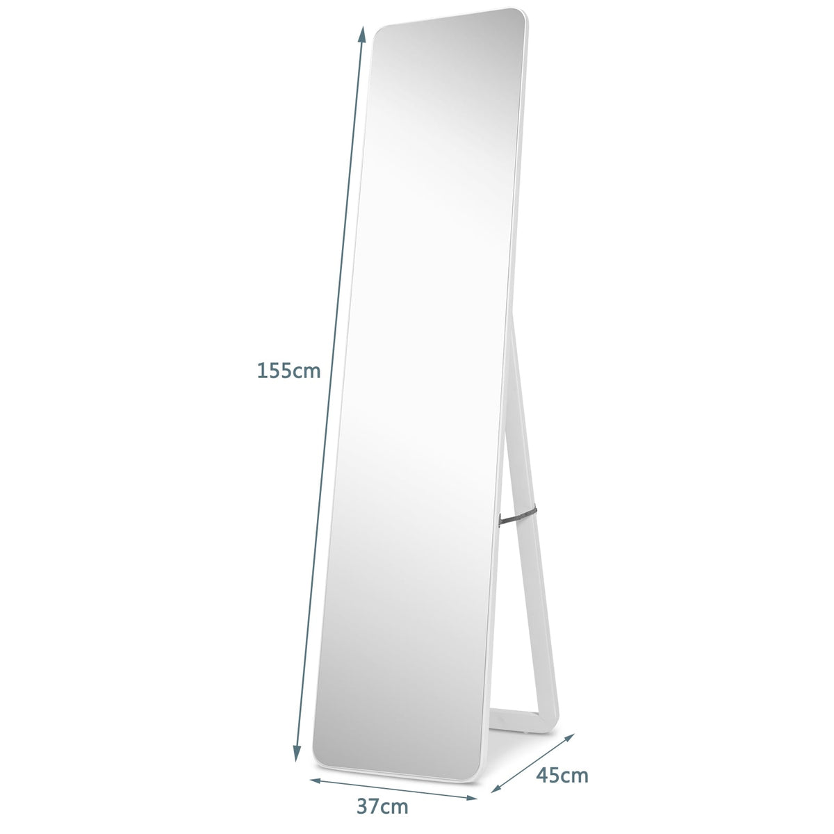 Full Length Frameless Wall Mountable Floor Mirror-White-Floor Mirrors-DECOROLALA