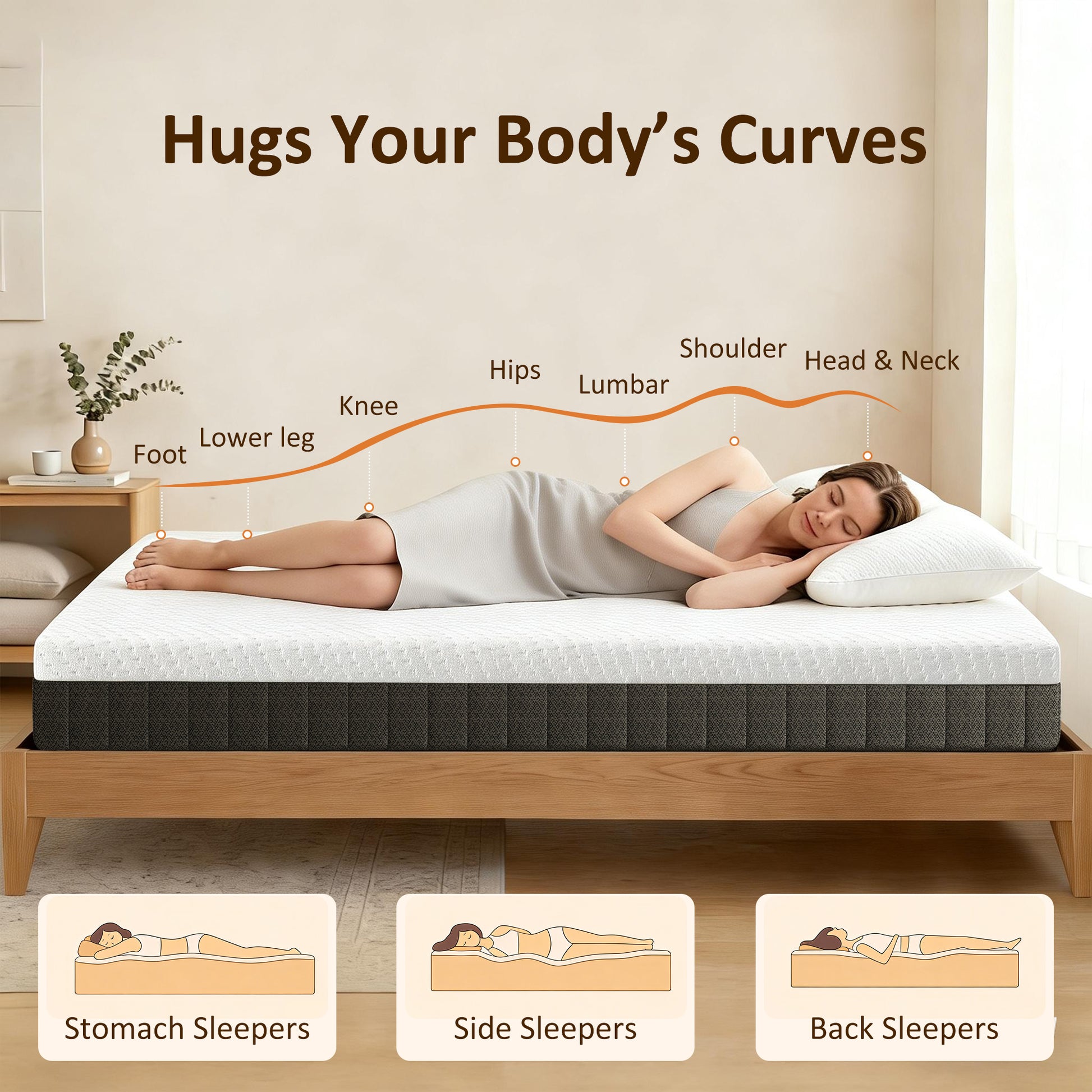 Full Mattress 10" Memory Foam - White-DECOROLALA