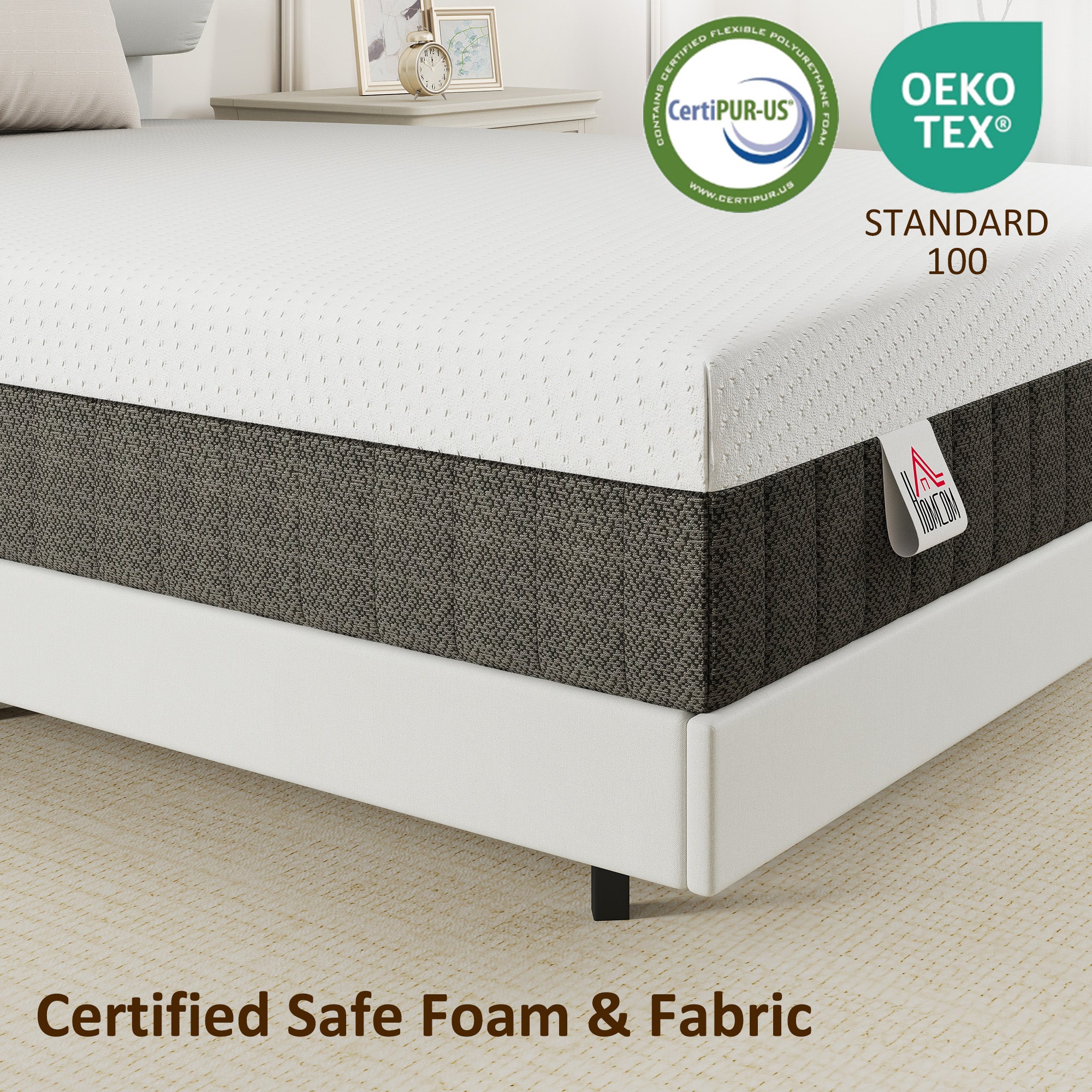 Full Mattress 10" Memory Foam - White-DECOROLALA